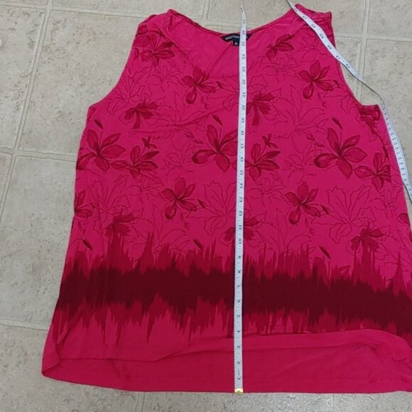 ADDITION ELLE Plus size 2X red and black flower pattern sleeveless tank Shirt - Picture 8 of 8